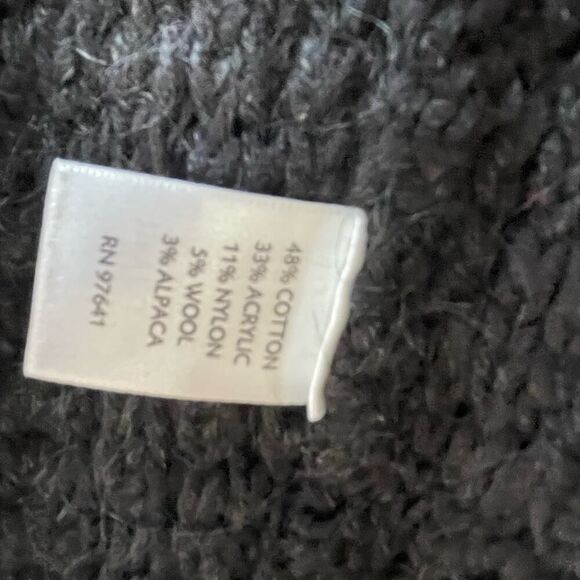 J. Jill Cotton Cardigan Black Sweater Medium - Picture 6 of 10